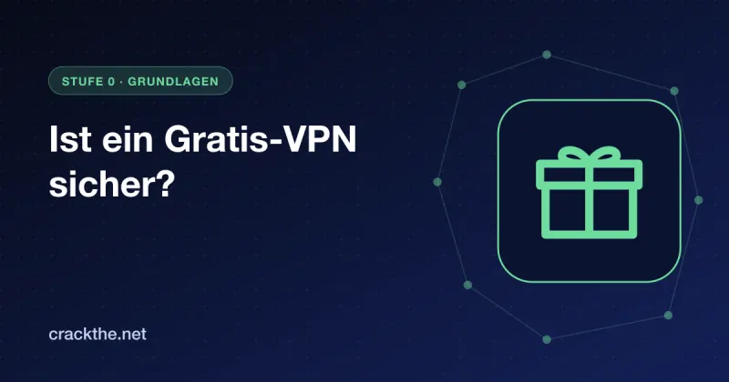Illustration: ein Geschenk-Symbol in einer abgerundeten Kachel, dazu der Titel Ist ein Gratis-VPN sicher?
