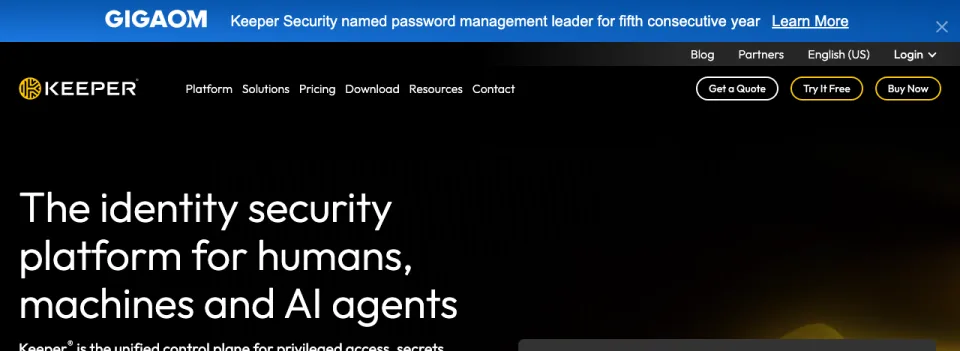 Top of the Keeper home page