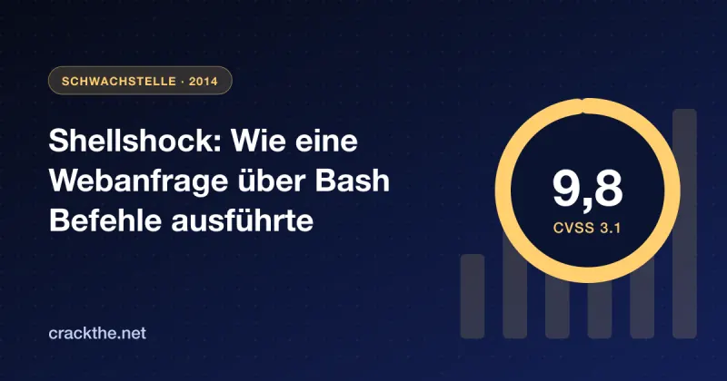 Illustration: ein Ring mit dem CVSS-Wert 9,8, dazu der Titel Shellshock